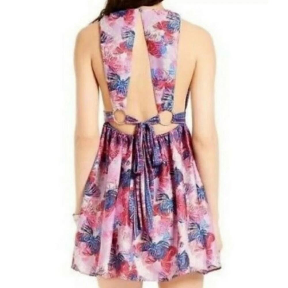 Free People Purple Combo Daydreamin Halter Mini Dress M - Picture 5 of 13